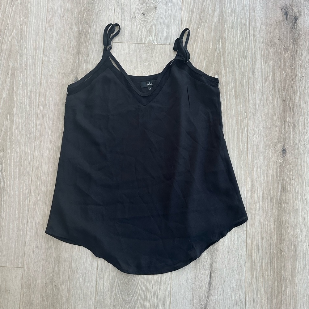 Lulu's Elegant Black Camisole Top